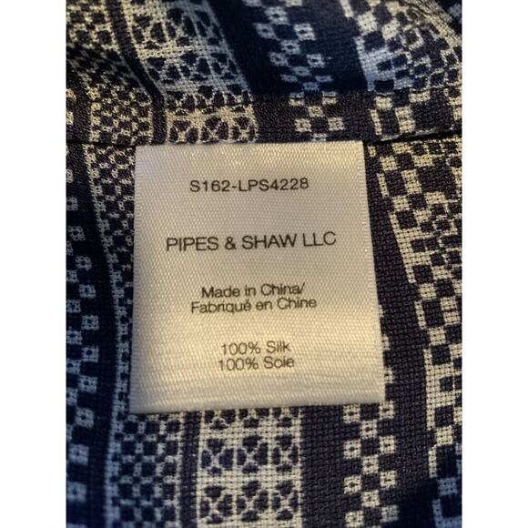 Veronica Beard Bahia Blouse 100% Silk Buttoned Cuffs Geometric Print Size 6 - Picture 8 of 9